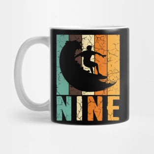 9th Surfing Birthday 9 Year Old 9yr Boy Girl Mug